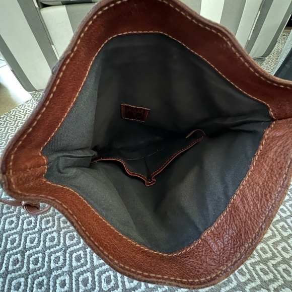 The Frye Company Artisan Foldover Crossbody Leather Bag/Purse. Cognac, Brown. - Picture 7 of 10